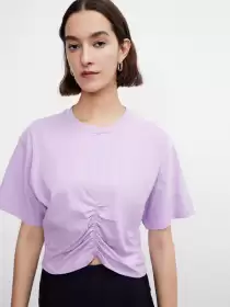 Ruched Pure Cotton T-shirt