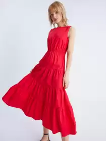 A-Line Tiered Midi Dress
