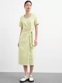 Wrap-Style T-shirt Midi Dress