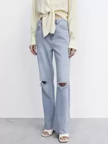Wide Leg Ripped Jeans