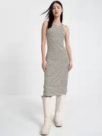 Knitted Striped Sheath Dress