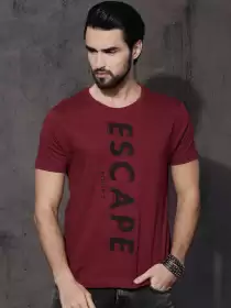 Slub Effect Printed Cotton Pure Cotton T-shirt