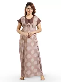 Printed Satin Maxi Nightdress