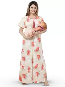 Printed Satin Maxi Nightdress