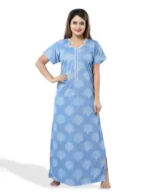 Printed Satin Maxi Nightdress