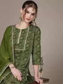 Women Printed Kurta with Sharara With Dupatta