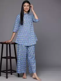 Women Floral Print Night suit
