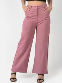 Women Cotton Parallel Trousers