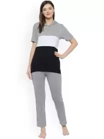 Women Colourblocked Night Suit