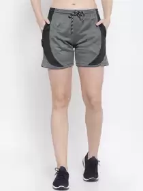 Women Colourblocked Gym Shorts