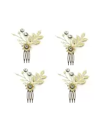 Women 4Pcs Floral Comb Pin