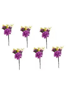 Women 6Pcs Beaded U-Pins