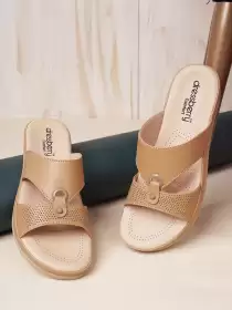 Women Textured Open Toe Flats