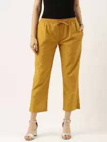Women Pleated Cotton Trousers