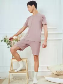 Men V-Neck Night Suit