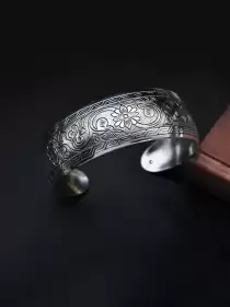 Women Silver-Plated Cuff Bracelet