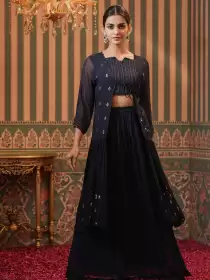Women Embellished Top with Skirt