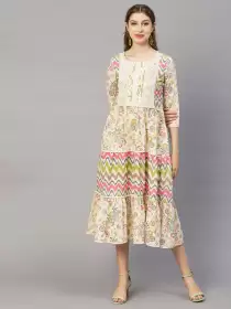 Cotton Midi Ethnic Dress