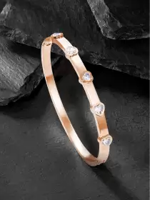 Women American Diamond Rose Gold-Plated Kada Bracelet