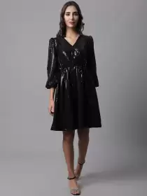 Georgette Fit & Flare Dress
