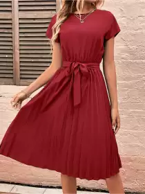 Fit And Flare Dress With Belt