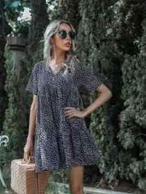 Animal Print A-Line Dress
