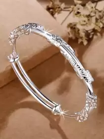 Women Cubic Zirconia Silver-Plated Kada Bracelet