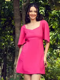 Fit & Flare Flared Sleeve Dress