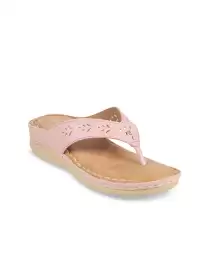 Women Textured Open Toe Flats