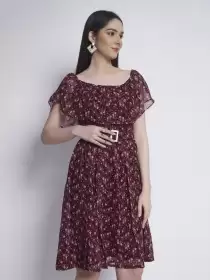 Printed Fit & Flare Dress