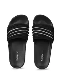 Women Striped Sliders