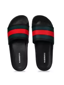 Women Striped Sliders