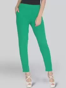 Women Mid-Rise Plain Trousers