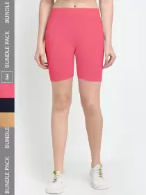 Women Pack Of 3 Yoga Shorts