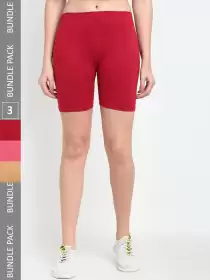 Women Pack Of 3 Yoga Shorts