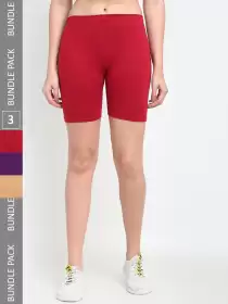 Women Pack Of 3 Yoga Shorts