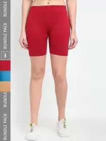 Women Pack Of 3 Yoga Shorts