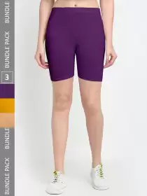 Women Pack Of 3 Yoga Shorts