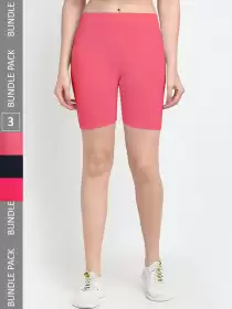 Women Pack Of 3 Yoga Shorts