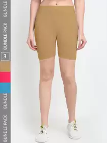 Women Pack Of 3 Yoga Shorts