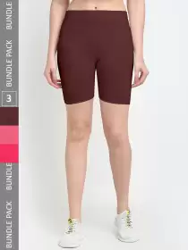 Women Pack Of 3 Yoga Shorts