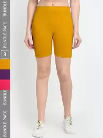 Women Pack Of 3 Yoga Shorts