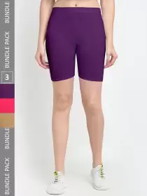 Women Pack Of 3 Yoga Shorts