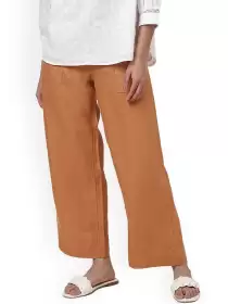 Women Linen Parallel Trousers