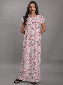 Floral Printed Maxi Nightdress