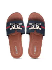 Women Embellished Rubber Sliders