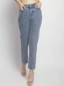 Women Mom Fit Mid-Rise Jeans