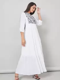 Embroidered Fit & Flare Dress