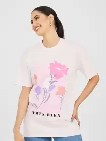 Floral Printed Cotton T-shirt