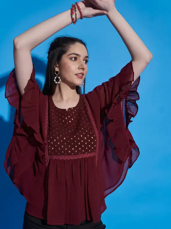 Kimono Sleeves Kaftan Top image